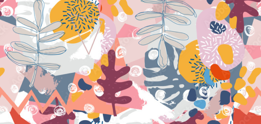 Colorful flowers and shapes